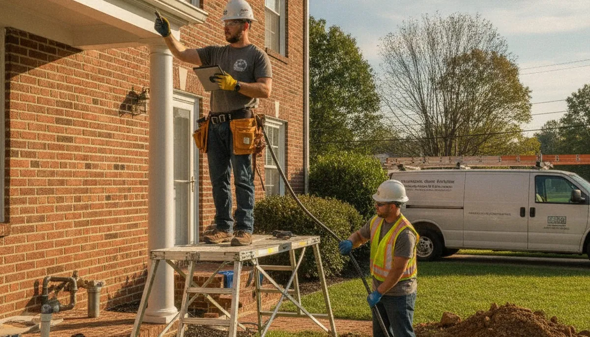 Allentown, PA plumber repairing a plumbing line for residential service needs