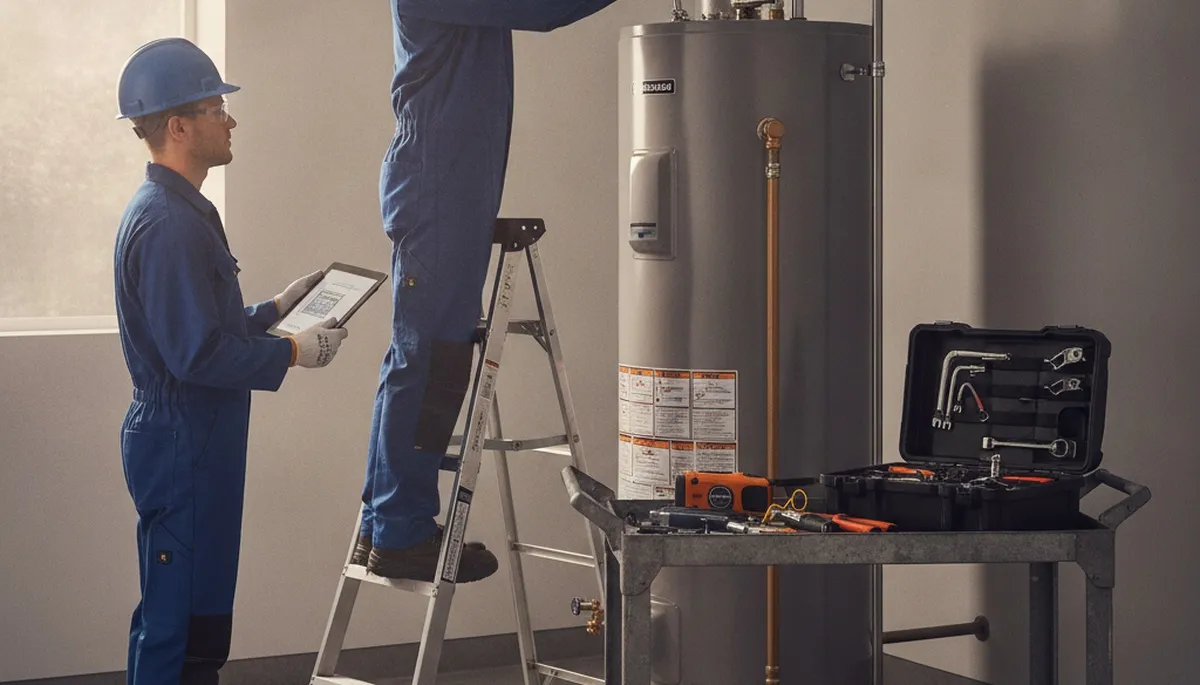 Allentown, PA plumber repairing a water heater for reliable home service